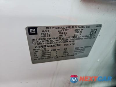 Zdjęcie 13 z 13 samochodu: 2014 CHEVROLET EQUINOX LS VIN:2GNFLEEK4E6312496 - miniatura