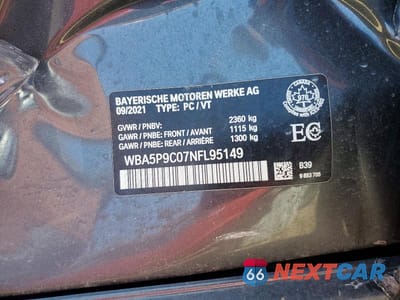 Zdjęcie 12 z 12 samochodu: 2022 BMW 330XE VIN:WBA5P9C07NFL95149 - miniatura