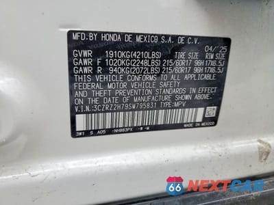 Zdjęcie 13 z 13 samochodu: 2025 HONDA HR-V EXL VIN:3CZRZ2H79SM795831 - miniatura