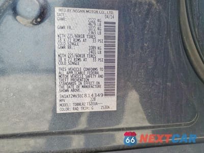 Zdjęcie 13 z 13 samochodu: 2014 NISSAN ROGUE SL VIN:5N1AT2MV3EC814349 - miniatura