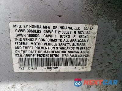Zdjęcie 12 z 12 samochodu: 2013 ACURA ILX 20 PREMIUM VIN:19VDE1F52DE016704 - miniatura