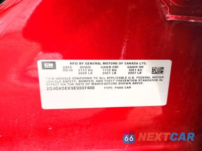 Zdjęcie 12 z 12 samochodu: 2014 BUICK REGAL VIN:2G4GK5EX9E9307400 - miniatura