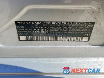 Zdjęcie 12 z 12 samochodu: 2003 MERCEDES-BENZ E 320 VIN:WDBUF65J43A128291 - miniatura