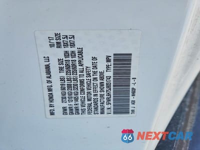 Zdjęcie 13 z 13 samochodu: 2018 HONDA ODYSSEY EXL VIN:5FNRL6H75JB051743 - miniatura