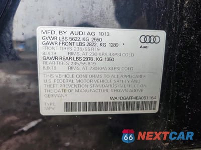 Zdjęcie 13 z 13 samochodu: 2014 AUDI Q5 PREMIUM PLUS VIN:WA1DGAFP4EA051164 - miniatura