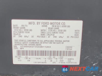 Zdjęcie 13 z 13 samochodu: 2016 FORD EXPLORER SPORT VIN:1FM5K8GT3GGB11203 - miniatura