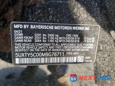Zdjęcie 13 z 13 samochodu: 2021 BMW X3 XDRIVE30I VIN:5UXTY5C00M9G76711 - miniatura
