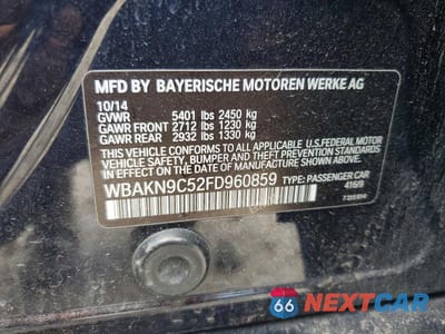 Zdjęcie 12 z 12 samochodu: 2015 BMW 550 I VIN:WBAKN9C52FD960859 - miniatura