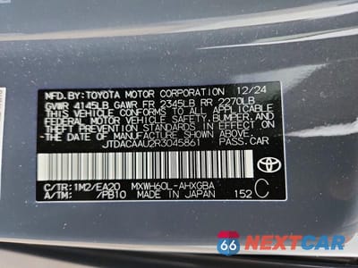 Zdjęcie 12 z 12 samochodu: 2024 TOYOTA PRIUS XLE VIN:JTDACAAU2R3045861 - miniatura