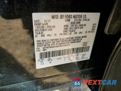 Zdjęcie 13 z 13 samochodu: 2015 FORD EDGE TITANIUM VIN:2FMTK4K92FBC05932 - miniatura