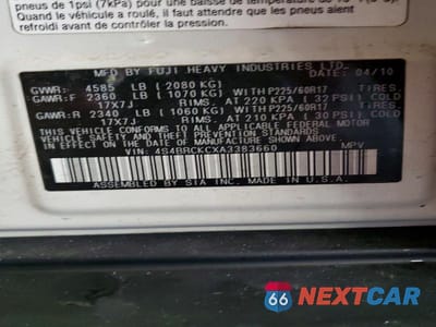 Zdjęcie 13 z 13 samochodu: 2010 SUBARU OUTBACK 2.5I LIMITED VIN:4S4BRCKCXA3383660 - miniatura