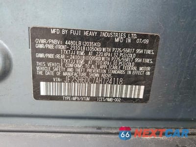 Zdjęcie 12 z 12 samochodu: 2010 SUBARU FORESTER 2.5X LIMITED VIN:JF2SH6DC7AH724118 - miniatura