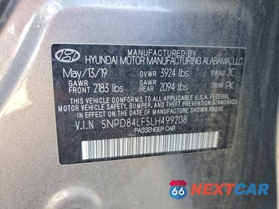 Zdjęcie 12 z 12 samochodu: 2020 HYUNDAI ELANTRA SEL VIN:5NPD84LF5LH499208 - miniatura