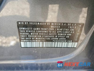 Zdjęcie 12 z 12 samochodu: 2014 VOLKSWAGEN JETTA SE VIN:3VWD07AJ9EM381737 - miniatura