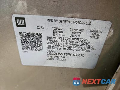 Zdjęcie 12 z 12 samochodu: 2023 CHEVROLET MALIBU LT VIN:1G1ZD5ST5PF186070 - miniatura