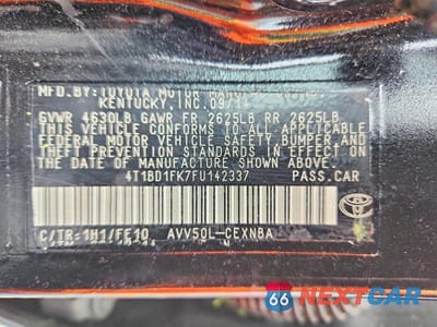 Zdjęcie 12 z 12 samochodu: 2015 TOYOTA CAMRY HYBRID LE VIN:4T1BD1FK7FU142337 - miniatura