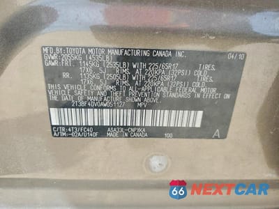 Zdjęcie 14 z 14 samochodu: 2010 TOYOTA RAV4 BASE VIN:2T3BF4DV0AW051127 - miniatura