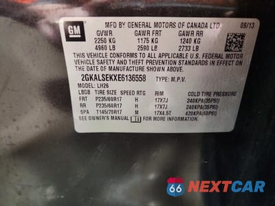 Zdjęcie 13 z 13 samochodu: 2014 GMC TERRAIN DENALI FWD VIN:2GKALSEKXE6136558 - miniatura