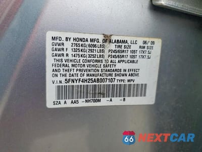 Zdjęcie 13 z 13 samochodu: 2010 HONDA PILOT LX VIN:5FNYF4H25AB007107 - miniatura