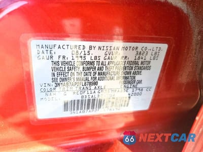 Zdjęcie 12 z 12 samochodu: 2015 NISSAN SENTRA SV VIN:3N1AB7AP2FL678590 - miniatura