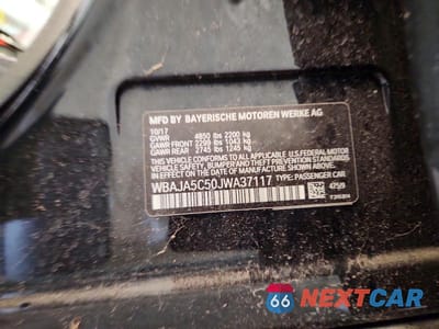 Zdjęcie 12 z 12 samochodu: 2018 BMW 530 I VIN:WBAJA5C50JWA37117 - miniatura