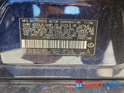Zdjęcie 13 z 13 samochodu: 2007 LEXUS IS 350 BASE VIN:JTHBE262472008985 - miniatura