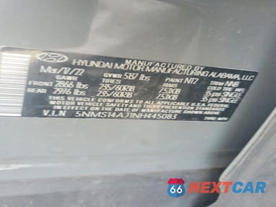 Zdjęcie 14 z 14 samochodu: 2022 HYUNDAI SANTA FE SE VIN:5NMS14AJ1NH445083 - miniatura