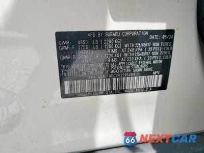 Zdjęcie 14 z 14 samochodu: 2024 SUBARU OUTBACK PREMIUM VIN:4S4BTADC9R3295469 - miniatura