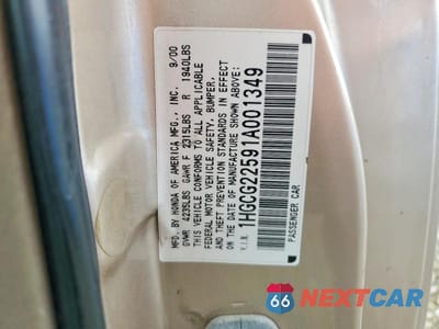 Zdjęcie 12 z 12 samochodu: 2001 HONDA ACCORD EX VIN:1HGCG22591A001349 - miniatura