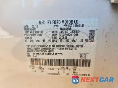 Zdjęcie 12 z 12 samochodu: 2013 FORD EXPLORER LIMITED VIN:1FM5K8F85DGA12570 - miniatura