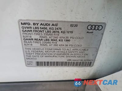 Zdjęcie 13 z 13 samochodu: 2020 AUDI Q5 PREMIUM VIN:WA1ANAFY8L2072821 - miniatura