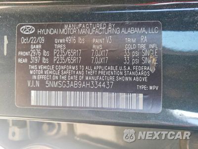 Zdjęcie 13 z 13 samochodu: 2010 HYUNDAI SANTA FE GLS VIN:5NMSG3AB9AH334437 - miniatura
