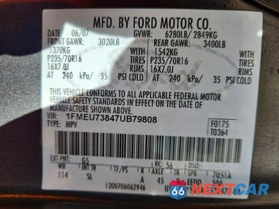 Zdjęcie 14 z 14 samochodu: 2007 FORD EXPLORER XLT VIN:1FMEU73847UB79808 - miniatura