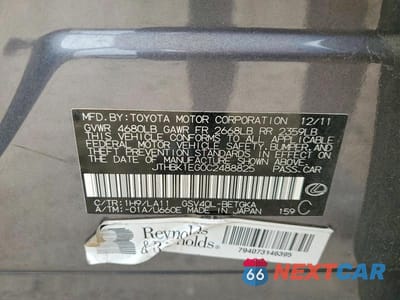 Zdjęcie 12 z 12 samochodu: 2012 LEXUS ES 350 VIN:JTHBK1EG0C2488825 - miniatura