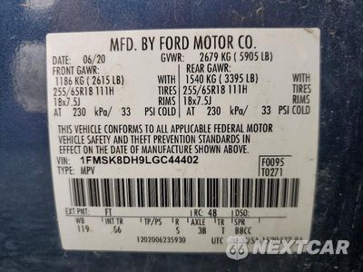 Zdjęcie 13 z 13 samochodu: 2020 FORD EXPLORER XLT VIN:1FMSK8DH9LGC44402 - miniatura