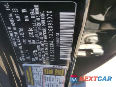 Zdjęcie 12 z 12 samochodu: 2016 KIA OPTIMA EX VIN:5XXGU4L33GG096070 - miniatura