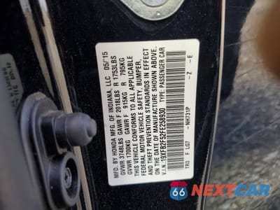 Zdjęcie 12 z 12 samochodu: 2015 HONDA CIVIC LX VIN:19XFB2F52FE258930 - miniatura