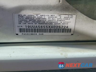 Zdjęcie 12 z 12 samochodu: 1999 ACURA 2.3 CL 2D VIN:19UUA5655XA025724 - miniatura