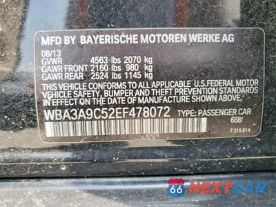 Zdjęcie 12 z 12 samochodu: 2014 BMW 335 I VIN:WBA3A9C52EF478072 - miniatura