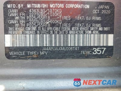 Zdjęcie 14 z 14 samochodu: 2021 MITSUBISHI OUTLANDER SPORT ES VIN:JA4APUAU0MU006141 - miniatura