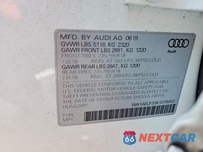 Zdjęcie 13 z 13 samochodu: 2019 AUDI Q3 PREMIUM VIN:WA1AECF33K1078952 - miniatura