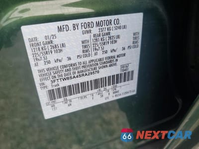 Zdjęcie 12 z 12 samochodu: 2025 FORD MAVERICK LARIAT VIN:3FTTW8SA4SRA29570 - miniatura