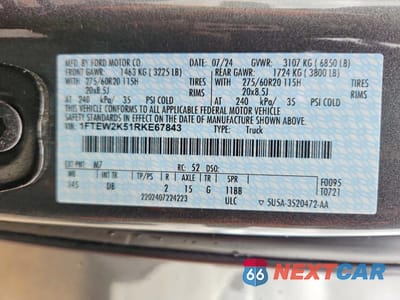 Zdjęcie 13 z 13 samochodu: 2024 FORD F150 STX VIN:1FTEW2K51RKE67843 - miniatura