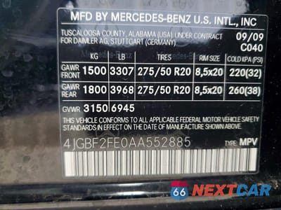 Zdjęcie 13 z 13 samochodu: 2010 MERCEDES-BENZ GL 350 BLUETEC VIN:4JGBF2FE0AA552885 - miniatura