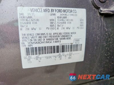 Zdjęcie 13 z 13 samochodu: 2021 FORD EXPLORER XLT VIN:1FMSK8DH1MGC14893 - miniatura