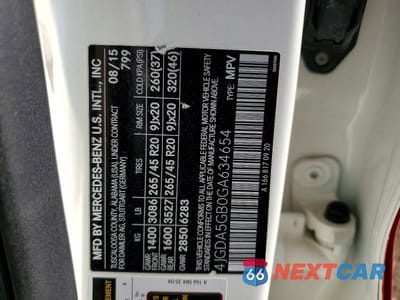 Zdjęcie 12 z 12 samochodu: 2016 MERCEDES-BENZ GLE 400 4MATIC VIN:4JGDA5GB0GA634654 - miniatura