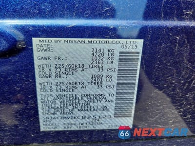 Zdjęcie 13 z 13 samochodu: 2019 NISSAN ROGUE SV VIN:5N1AT2MV1KC825121 - miniatura