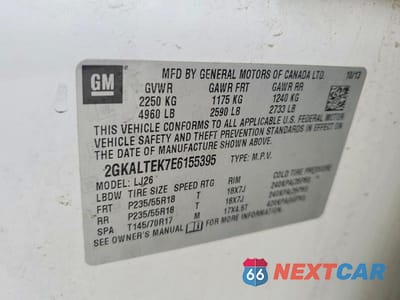 Zdjęcie 12 z 12 samochodu: 2014 GMC TERRAIN SLT VIN:2GKALTEK7E6155395 - miniatura