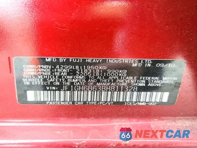 Zdjęcie 13 z 13 samochodu: 2011 SUBARU IMPREZA 2.5I PREMIUM VIN:JF1GH6B63BH811328 - miniatura