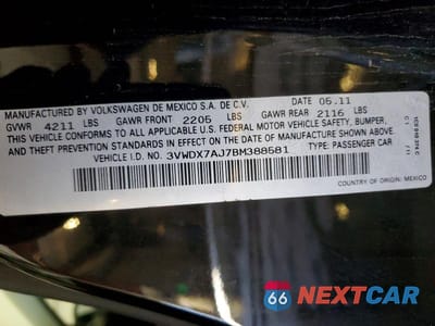 Zdjęcie 12 z 12 samochodu: 2011 VOLKSWAGEN JETTA SE VIN:3VWDX7AJ7BM388581 - miniatura